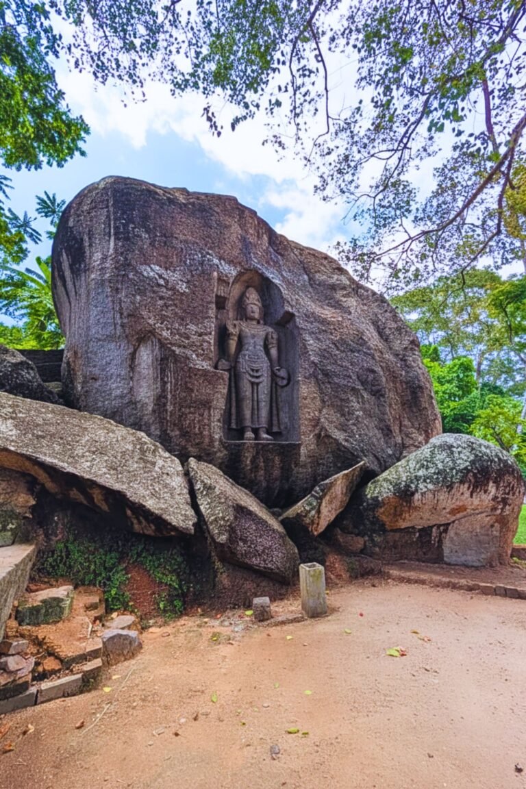 Kushtarajagala ancient rock carving in Weligama Sri Lanka
