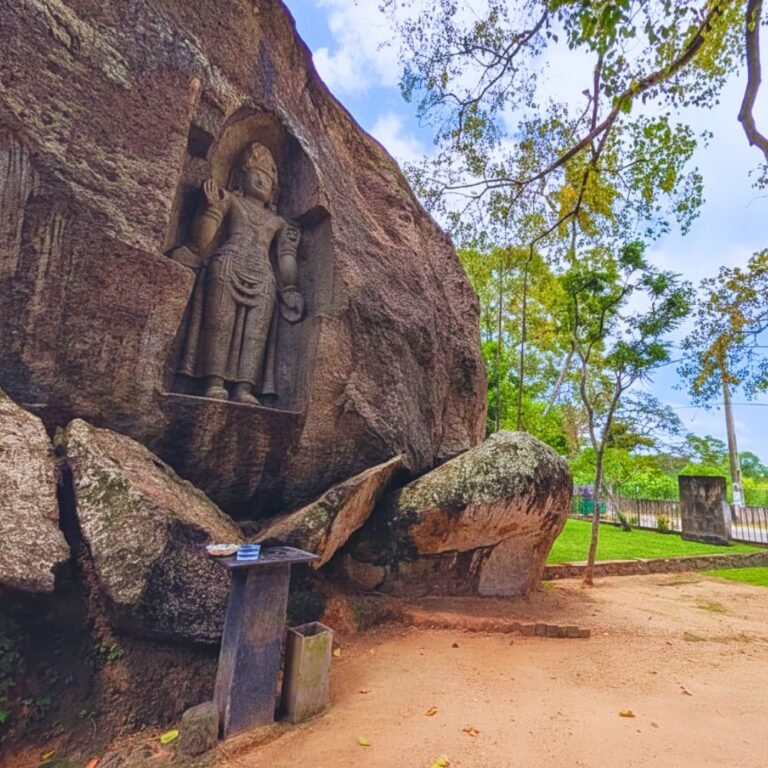 Detailed stone carvings at Kushtarajagala heritage site
