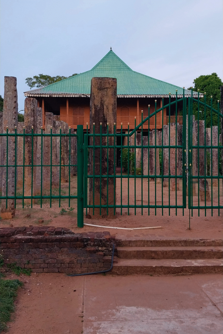 Lowamahapaya stone pillars showcasing Sri Lankan history