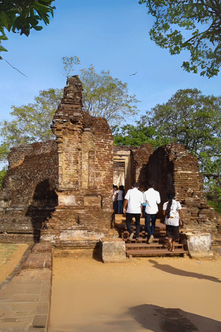 Tourist visiting Pothgul Viharaya heritage site