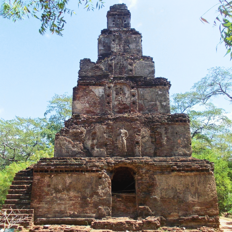 Sathmahal Prasadaya ancient stupa in Polonnaruwa Sri Lanka