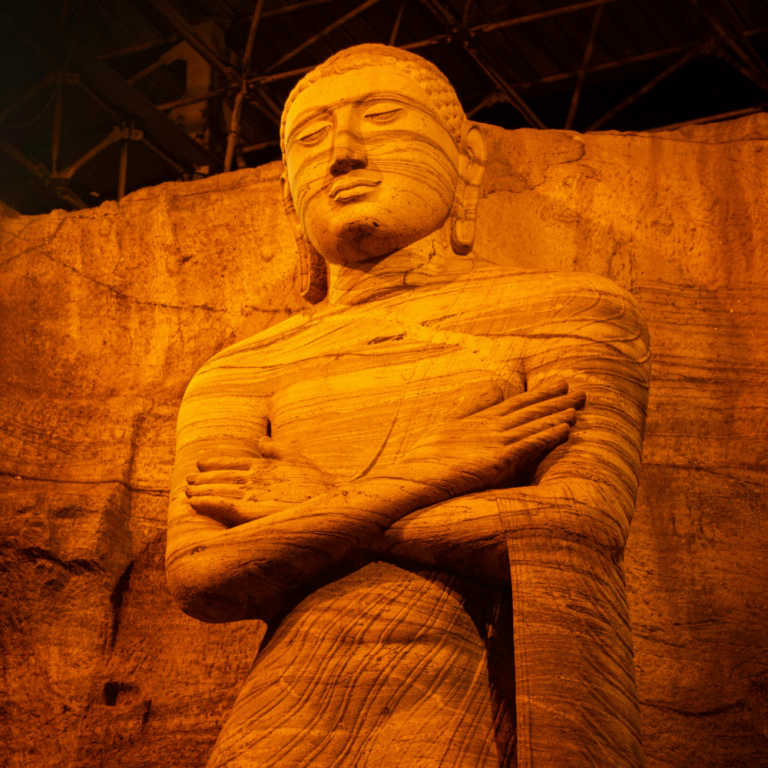 Ancient Sri Lankan rock carvings at Gal Viharaya temple