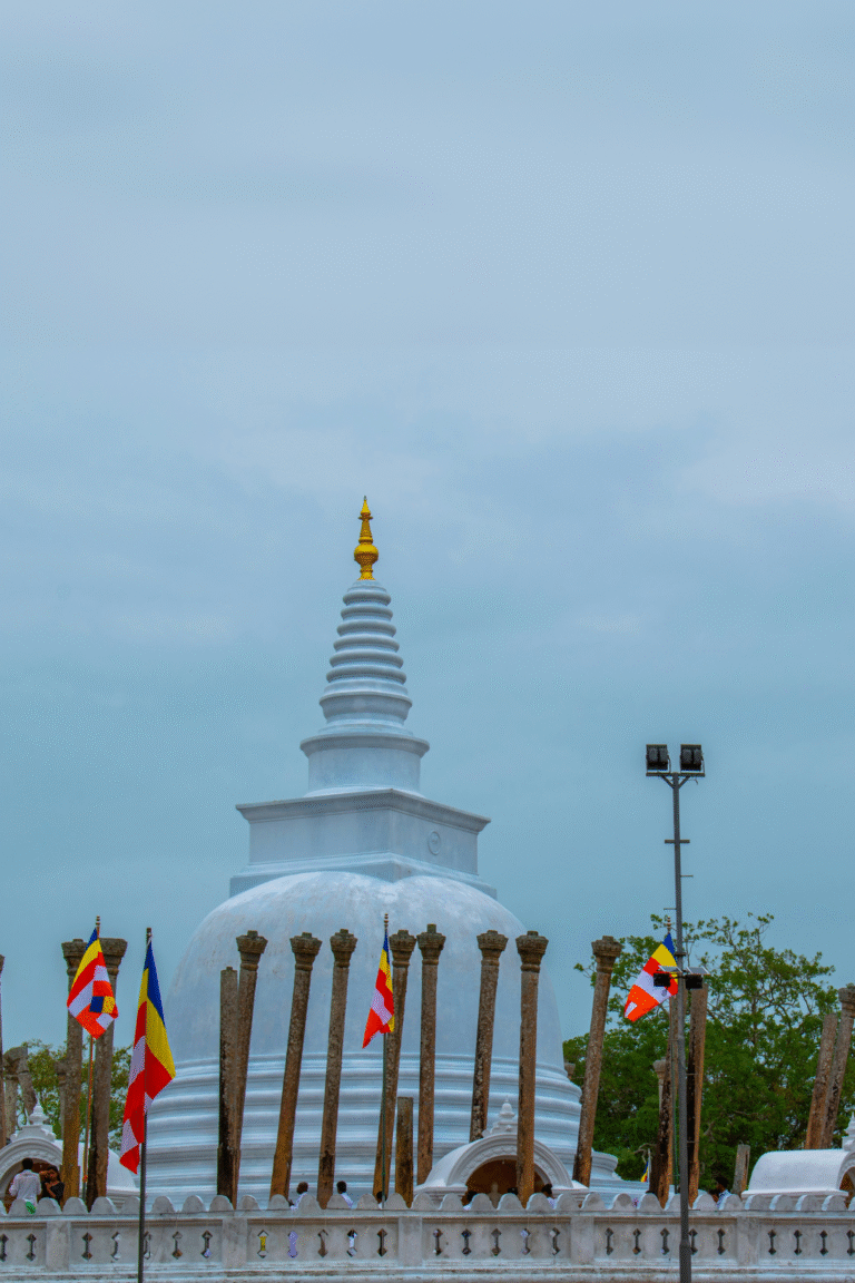 Thuparamaya surrounded by stone pillars Anuradhapura