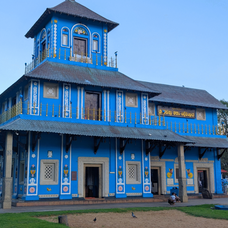Traditional Sri Lankan temple architecture at Uthpalawarna Devalaya