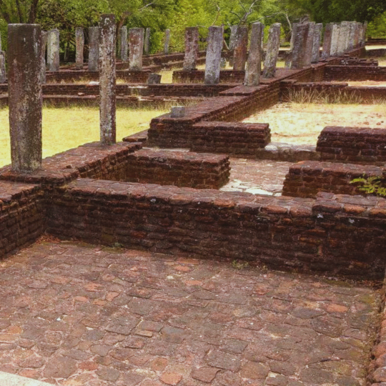 Stone carvings and historic ruins at Alahana Pirivena monastery