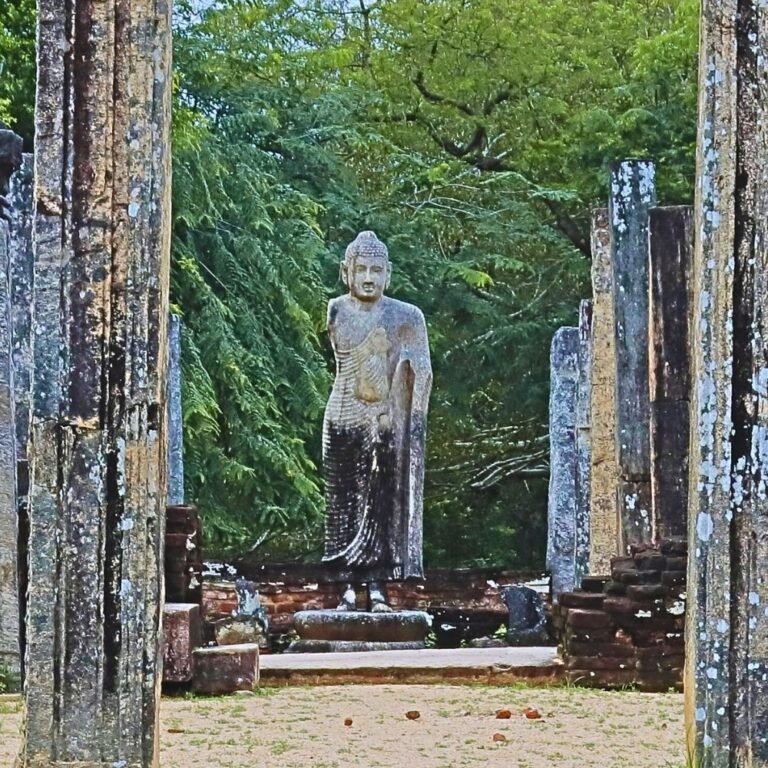 Stone pillars and ancient carvings of Atadage Polonnaruwa