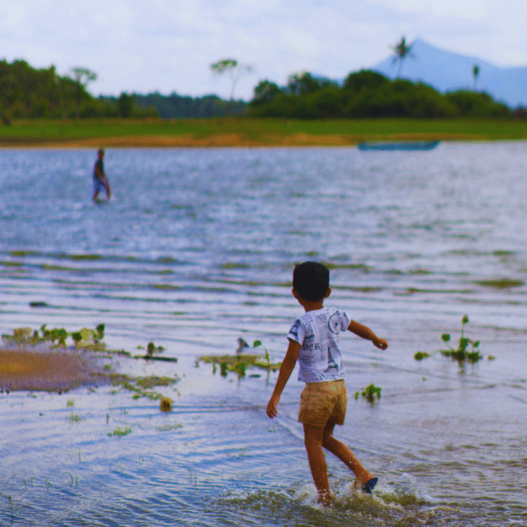 Tourist enjoying nature at Batalagoda Tank