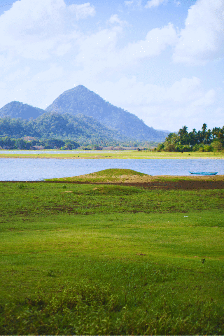 Batalagoda Tank reflecting sky and clouds