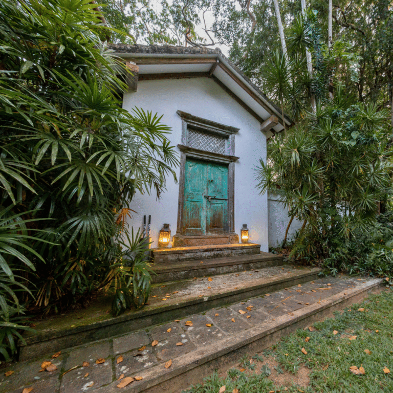 Lush greenery and landscaped lawns at Brief Garden