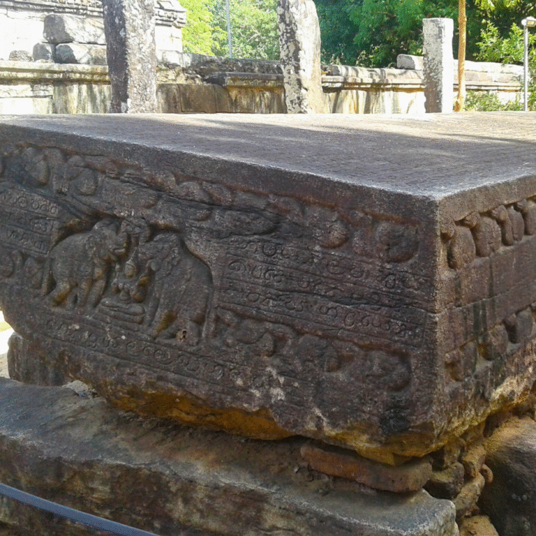 Gal Potha inscription showcasing ancient Sinhala script