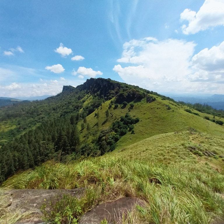 Panoramic view of Hanthana mountain range in Sri Lanka