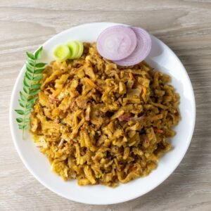 Plate of spicy Sri Lankan kottu roti