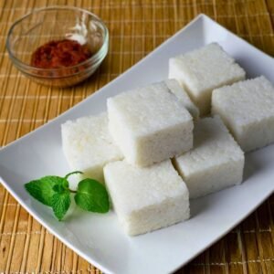 Coconut milk rice served at a Sri Lankan family meal