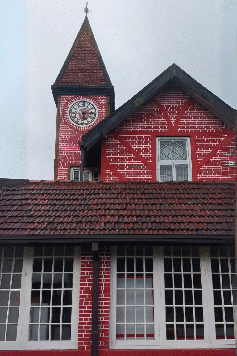 Front view of the Nuwara Eliya Post Office clock tower
