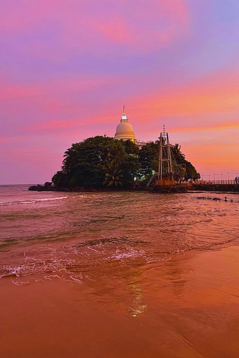 Southern Sri Lanka coastal view at Paravi Duwa in Matara