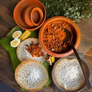 Coconut milk hoppers in Sri Lankan cuisine