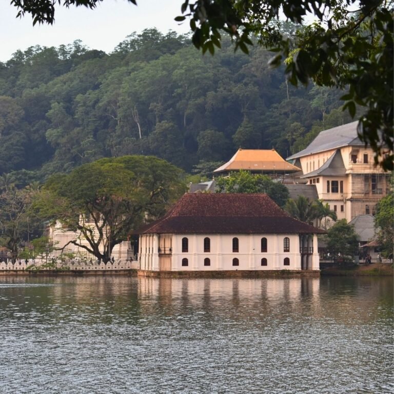 Temple of the Tooth Relic view from Kandy Lake