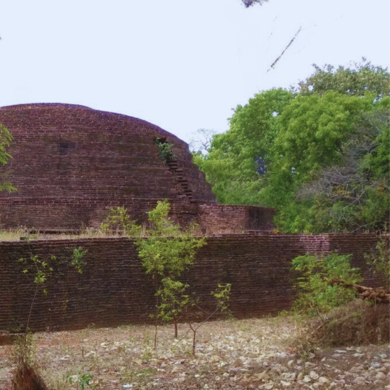 close-up of the intricate architecture of Demela Mahaseya Pagoda
