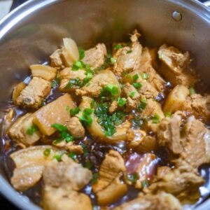 Authentic Sri Lankan cuisine featuring pork curry