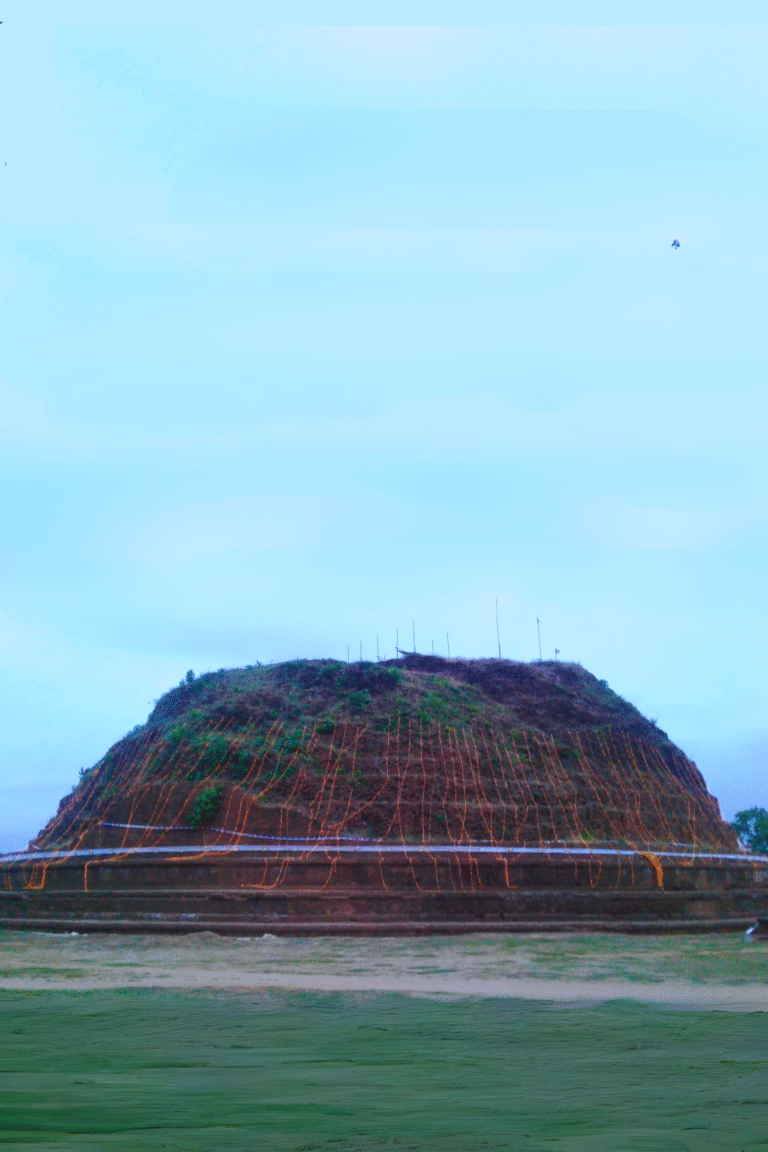 close up of stupa at deegawapi raja maha vihara