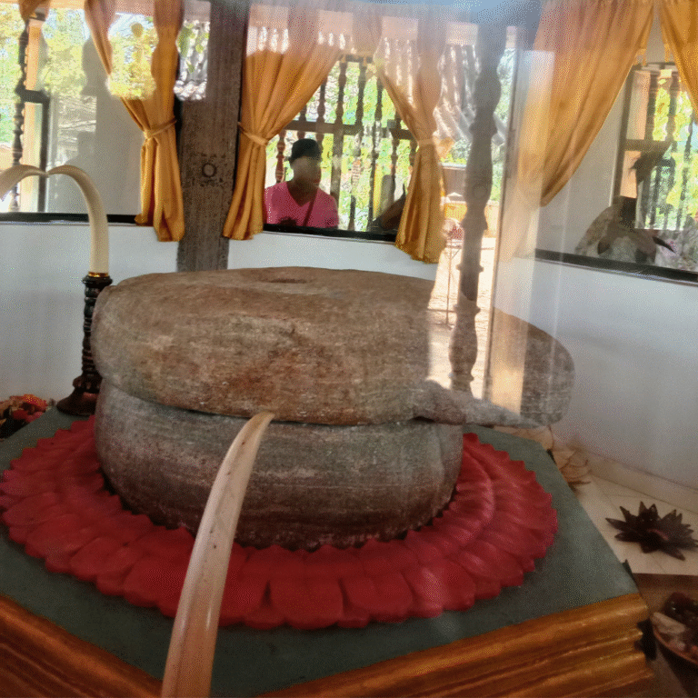 Historical stone carvings inside Delgamuwa Raja Maha Vihara temple