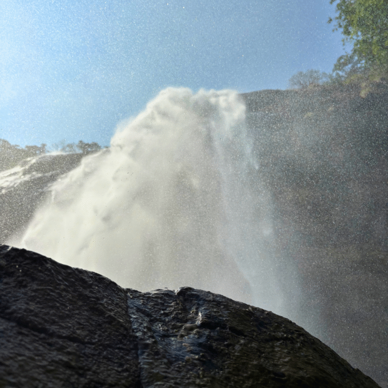 Diyavini Ella Falls during monsoon season in Sri Lanka