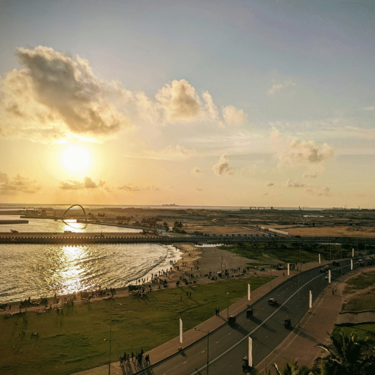 scenic coastal view from galle face green park