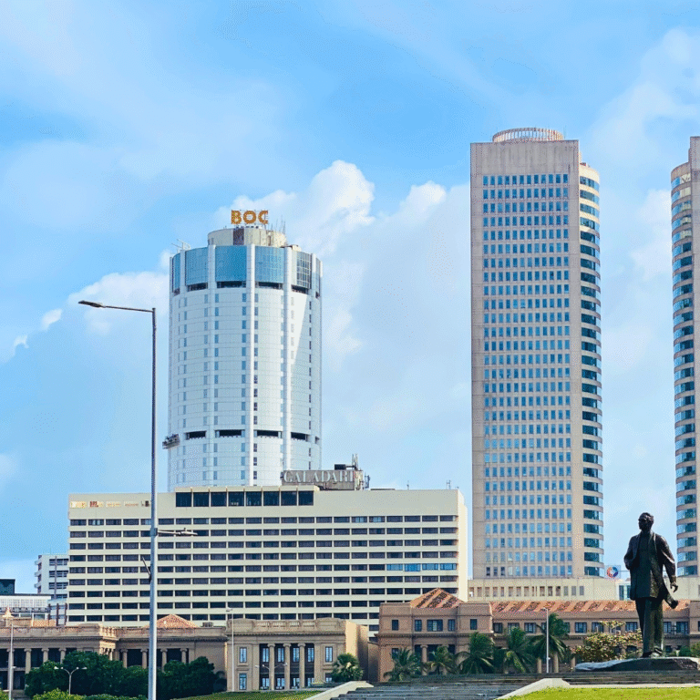 aerial view of galle face green and colombo