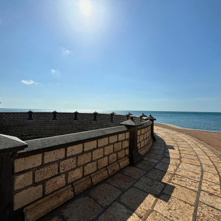 Scenic view of Keerimalai Hot Springs and surrounding coastline