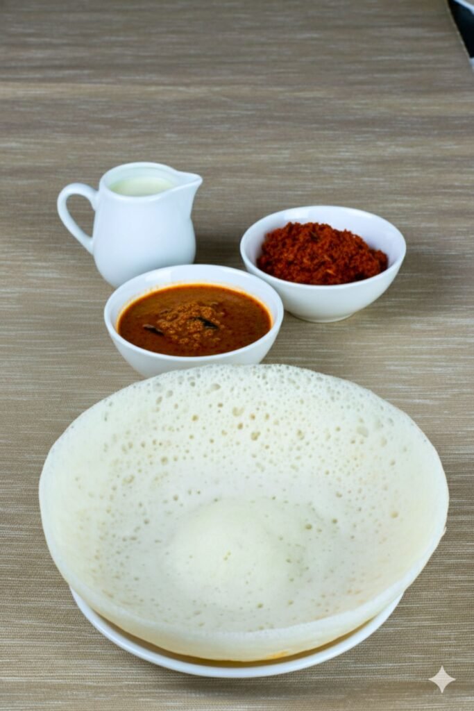 close-up of sweet milk appam on a plate
