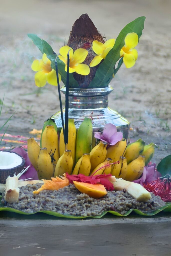 Pongal food offering during Sri Lankan festival