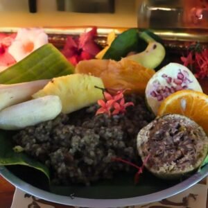 Sri Lankan Pongal rice dish on banana leaf