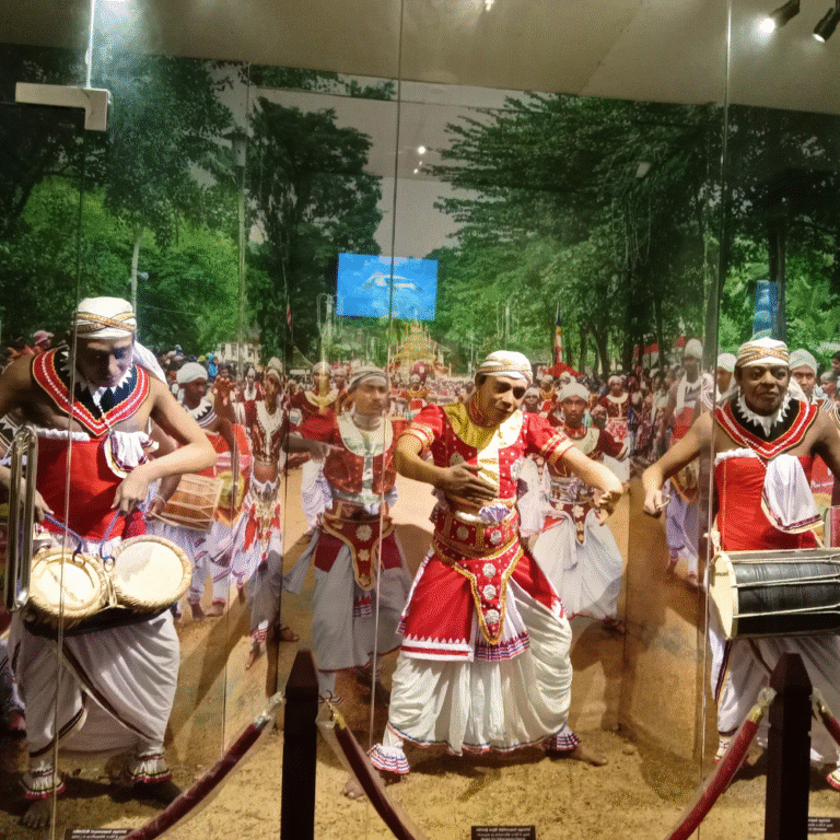 traditional Sri Lankan cultural exhibits inside Ratnapura Museum