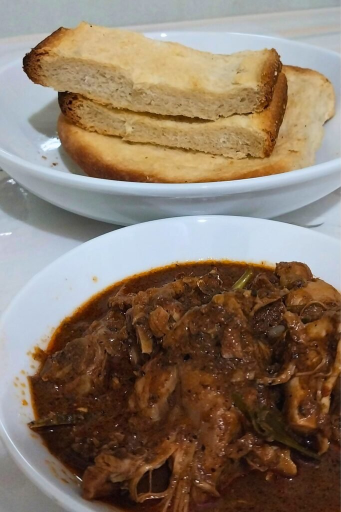 Closeup of freshly cooked rost bread in Sri Lanka