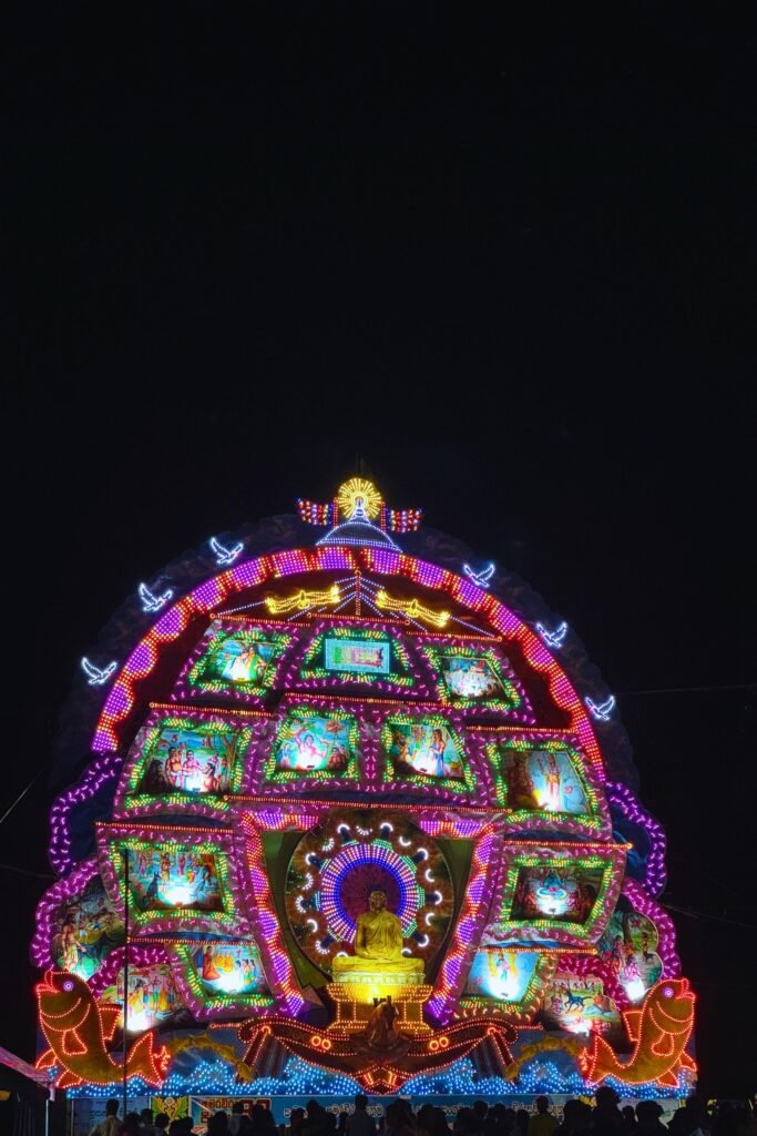 Anuradhapura city decorated for annual Poson Poya celebration