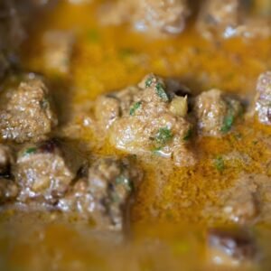 Traditional food of Sri Lanka spicy beef curry bowl