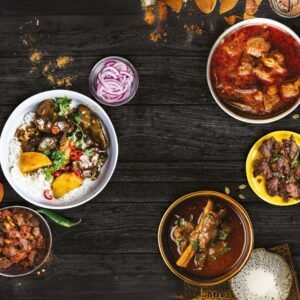 Traditional Sri Lankan pork curry served hot