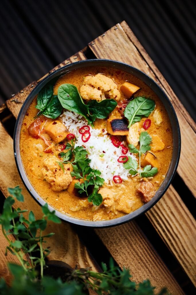 Homemade Sri Lankan beef curry with coconut milk