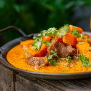 Authentic Sri Lankan style beef curry with rich spices