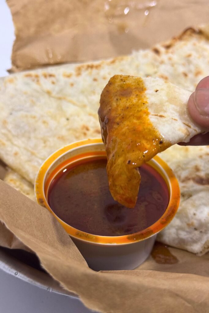 Traditional Sri Lankan egg roti with spicy curry