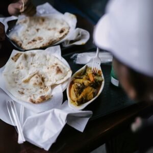 Traditional Sri Lankan naan roti on a plate