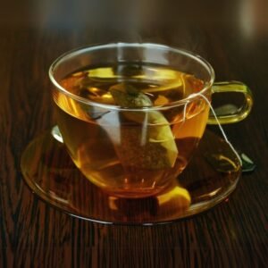 Traditional Sri Lankan Ceylon tea on a wooden table