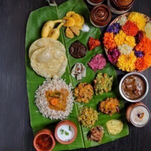 Traditional Sri Lankan lumprice wrapped in banana leaf
