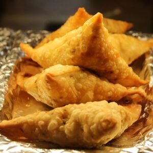 Spicy vegetable samosa snack in Sri Lanka