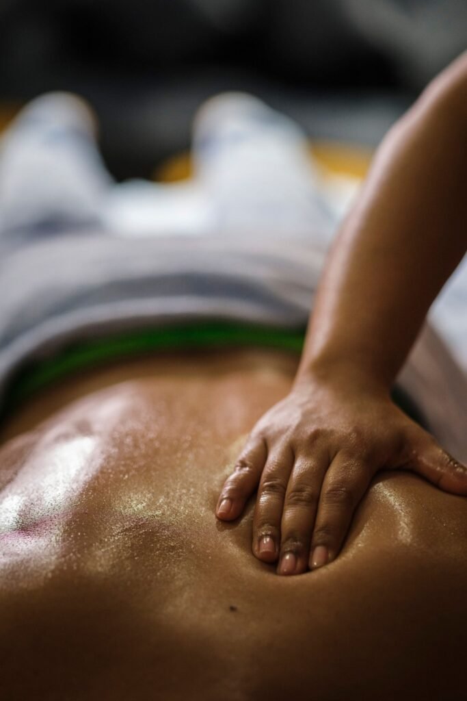 Tourists enjoying traditional ayurvedic spa therapy in Sri Lanka