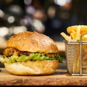 Burger served in a local Sri Lankan restaurant