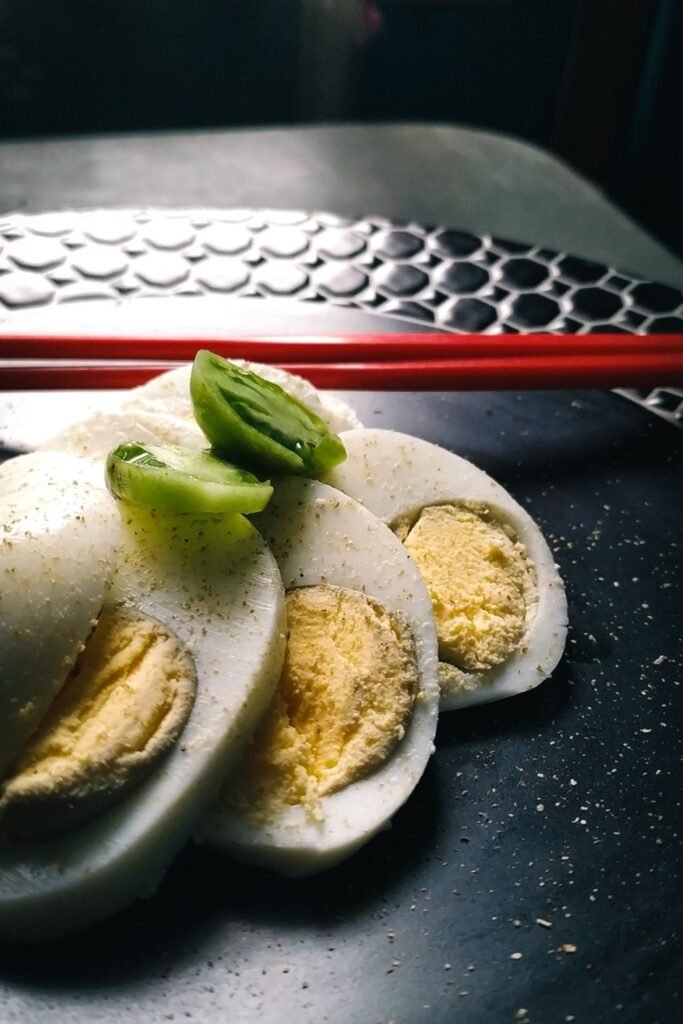 Sri Lankan style breakfast with boiled eggs