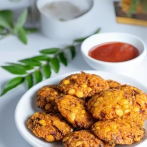 plate of spicy parippu wade and sambol