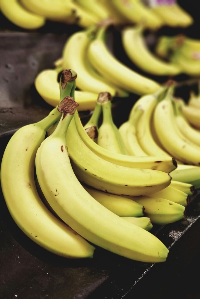 Cluster of ripe bananas in tropical sunlight