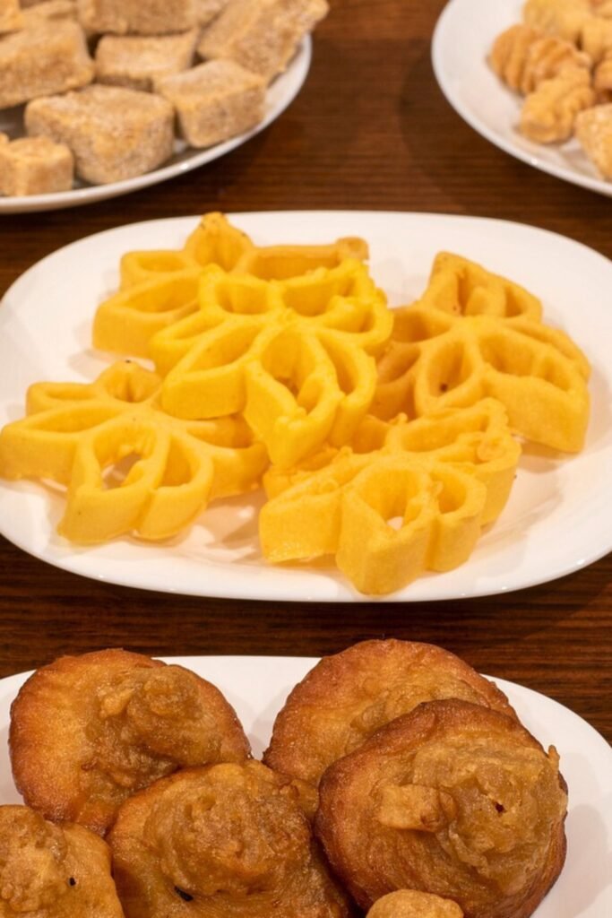 crispy kokis snack served on a plate in Sri Lanka